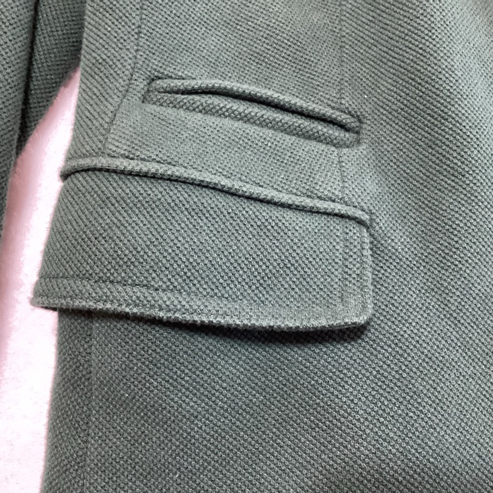 Banana Republic Factory Knit Pique Blazer Emerald Green 14 Textured 2-Button - Picture 5 of 9
